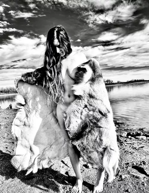 Naked with fur my favorite winter pastime 