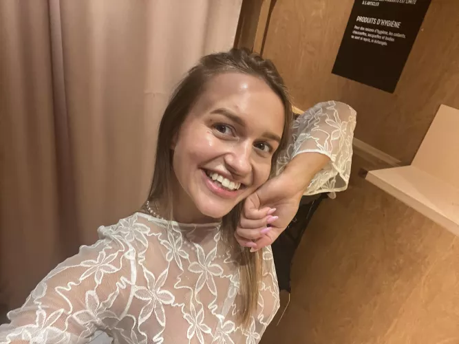 trying on new clothes