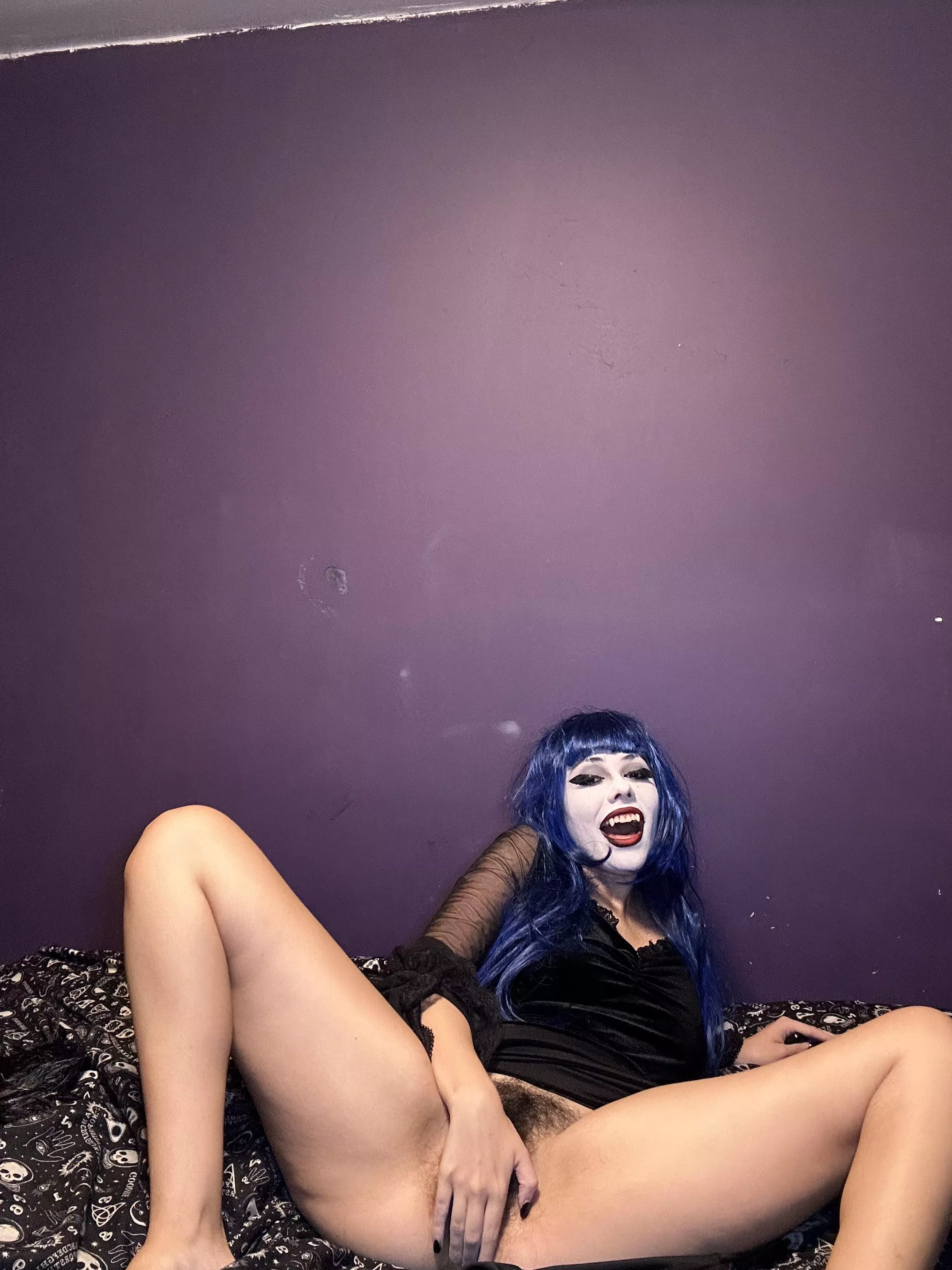 Vampire Teasing Her Bush