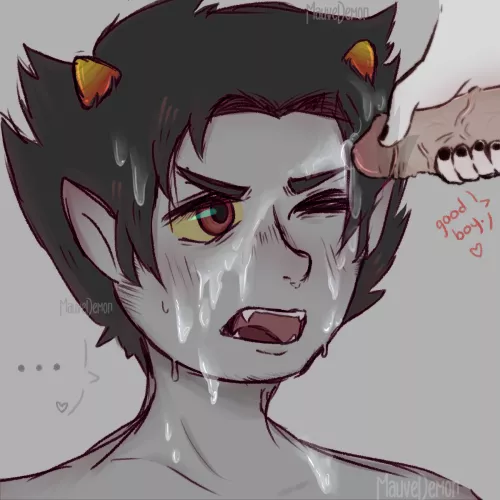 Dave gives Karkat a Special Facial ❤️(Art by me @mauvedemon)
