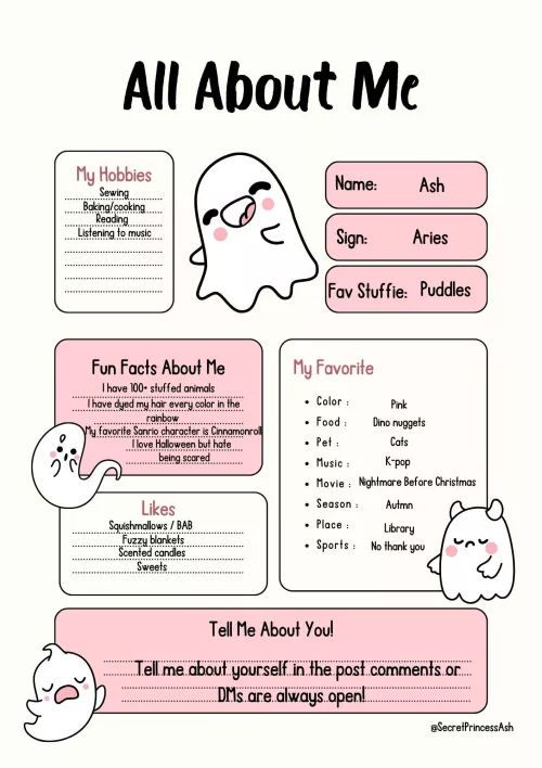 Hi I’m Ash here’s a little get to know me I made 🥰🥰