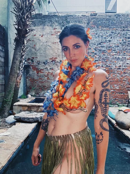 Went to a Luau party, just wore the Leis and a grass skirt