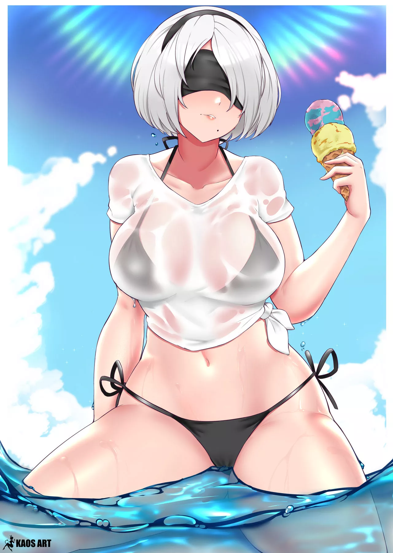 2B at the beach (kaosart)