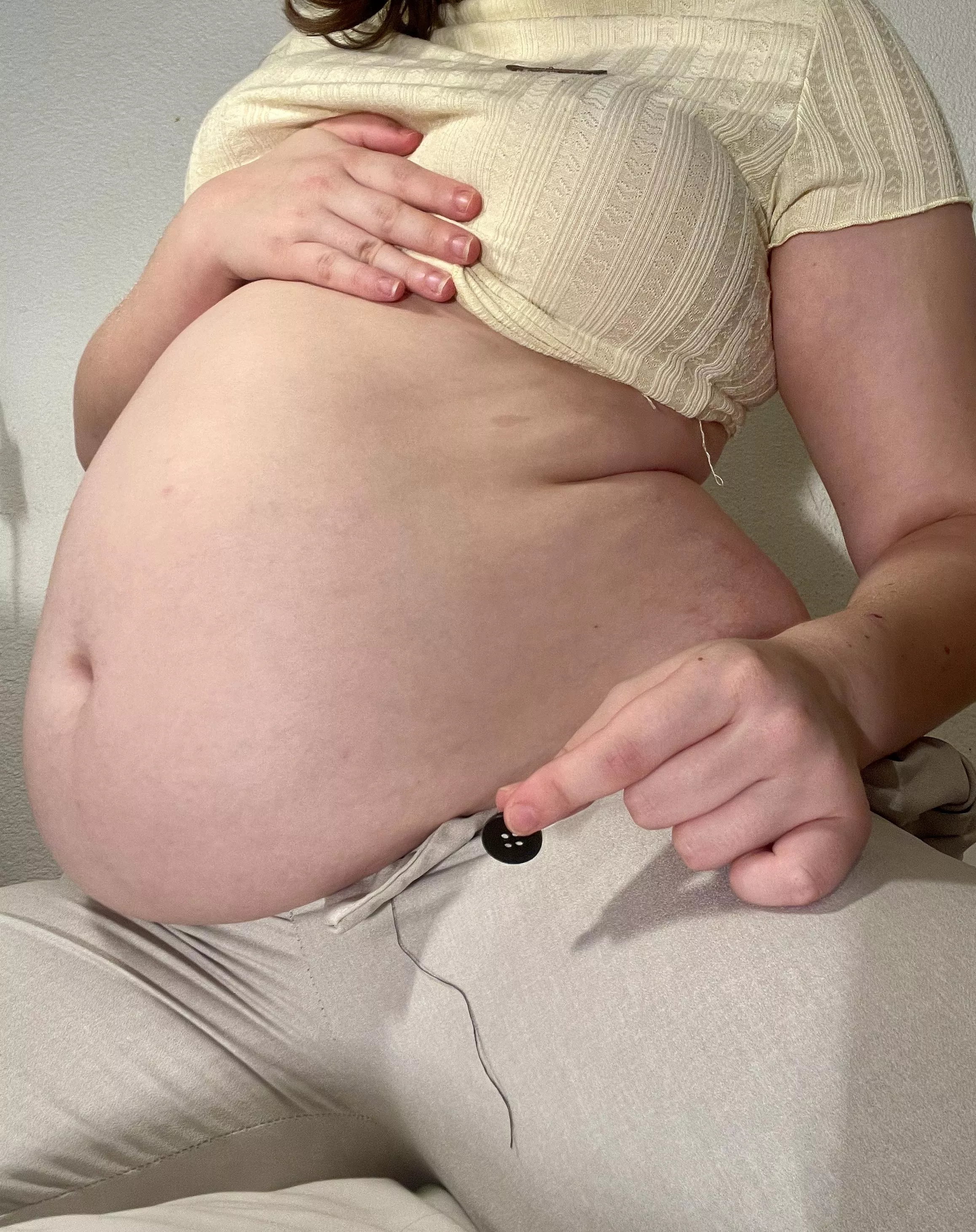 I was just about to take a picture when my button popped 😳