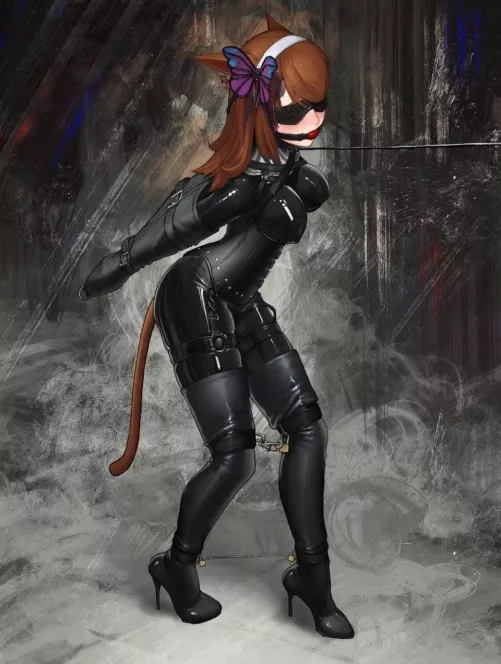 Look at this, a cat girl in a catsuit