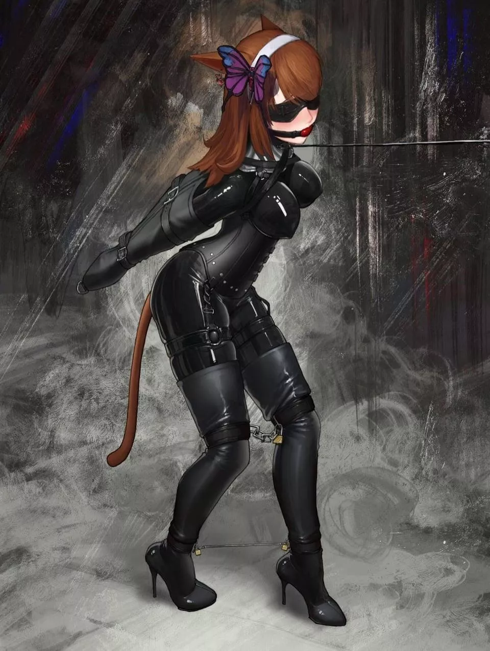 Look at this, a cat girl in a catsuit
