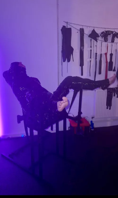 Mummified to the gyno chair. 