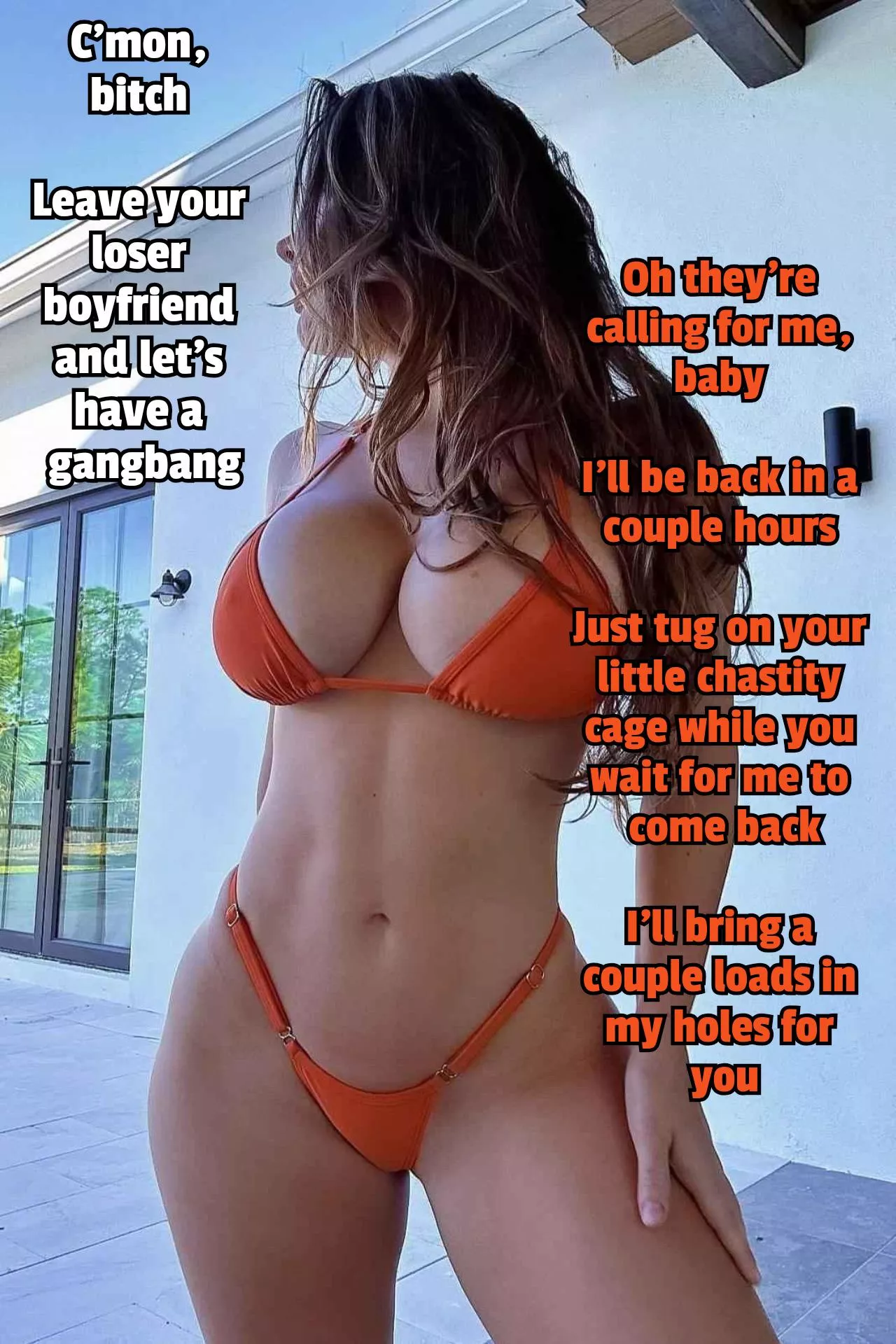 Your gf gets called by a group of Alphas for a gangbang 