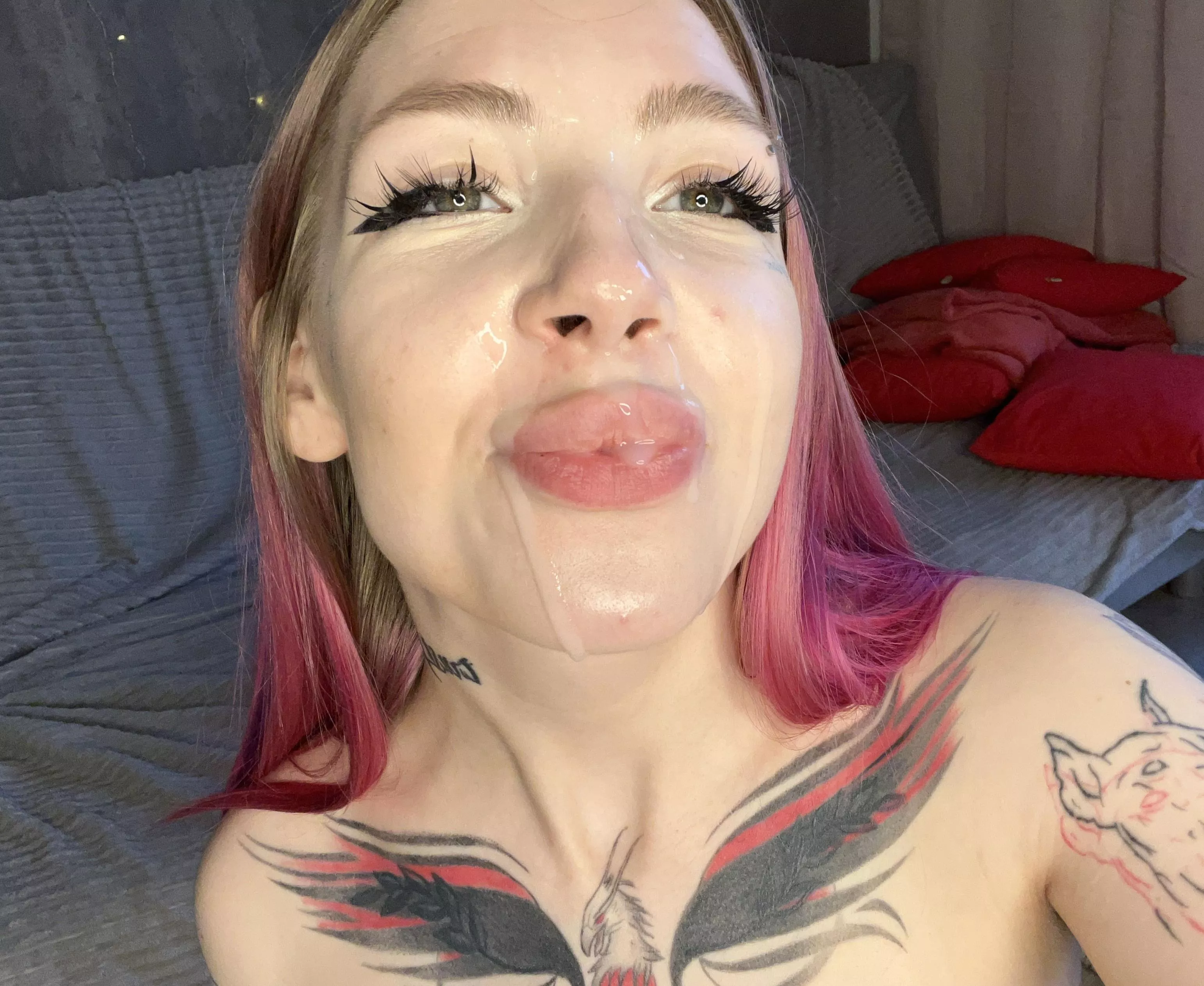 selfie with fresh sperm