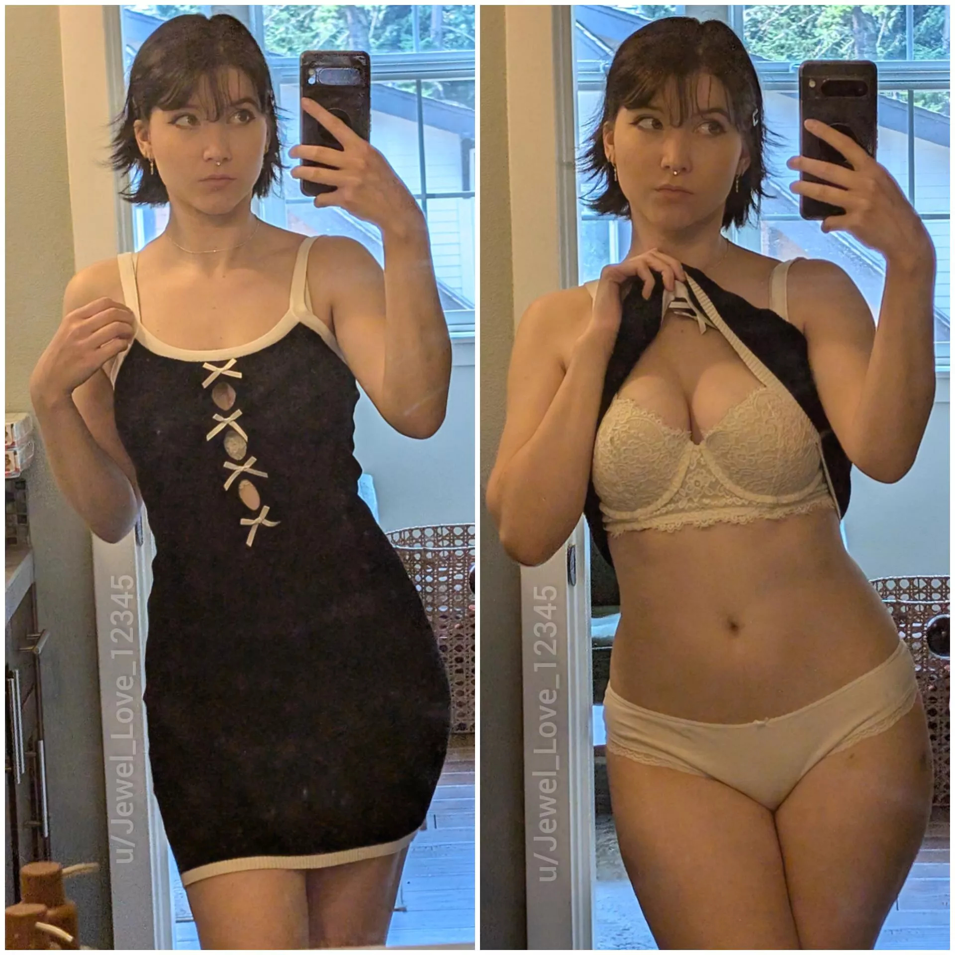 Showing you what's under my dress so you don't have to imagine it! 