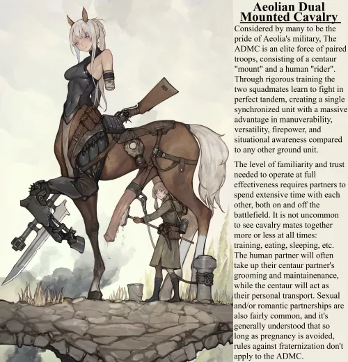The Aeolian Dual Mounted Cavalry [Centaur] [Lore] (Artist: iuui)