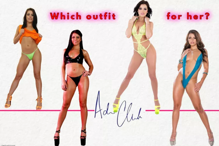 Adriana in four outfits. Your favorite?