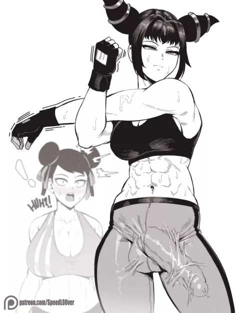 Chun-Li Shocked at Juri's Bulge (SpeedL00ver)