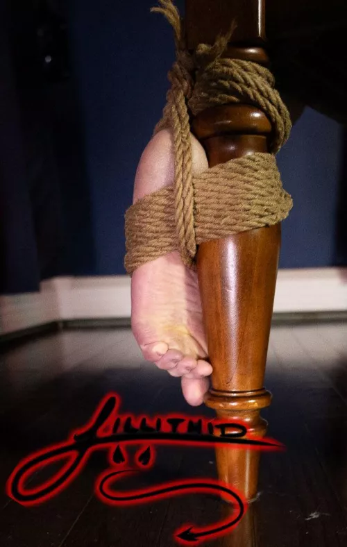 Experimenting with feet ties and always looking for suggestions. This was my first try but I think I want something more elegant next time