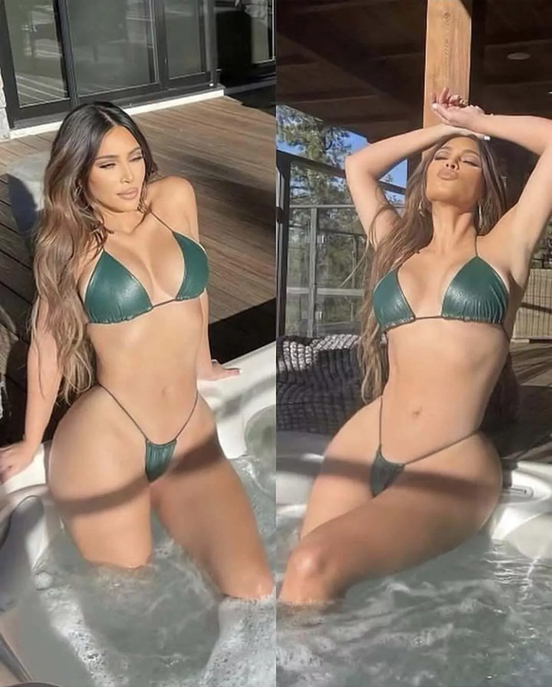 Kim in green bikini 🥵