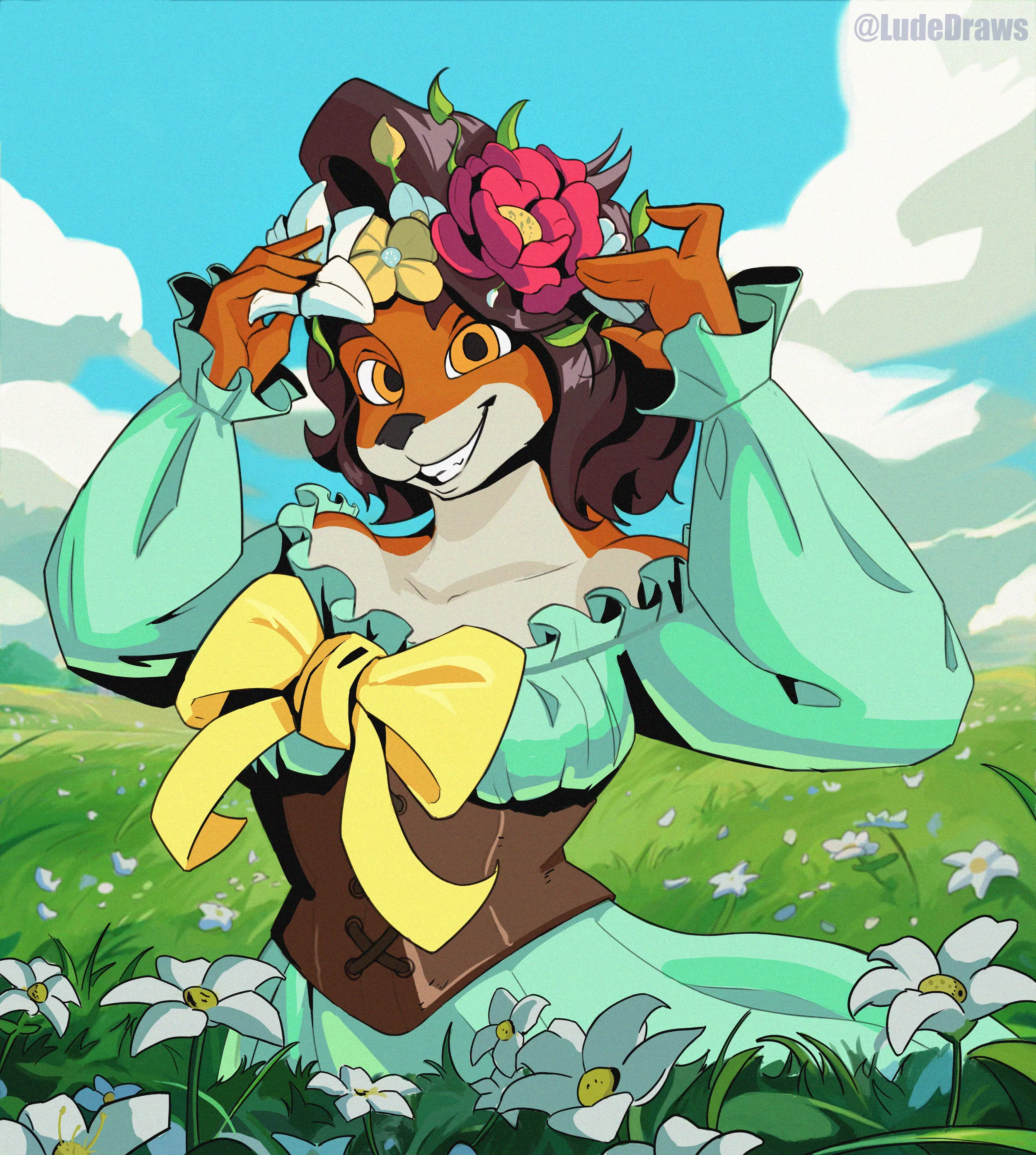 🌼 Let's make a flower crown together! 🌼  (Art by me)
Commission                                                       