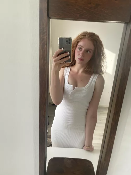 me with a classy white dress 😊