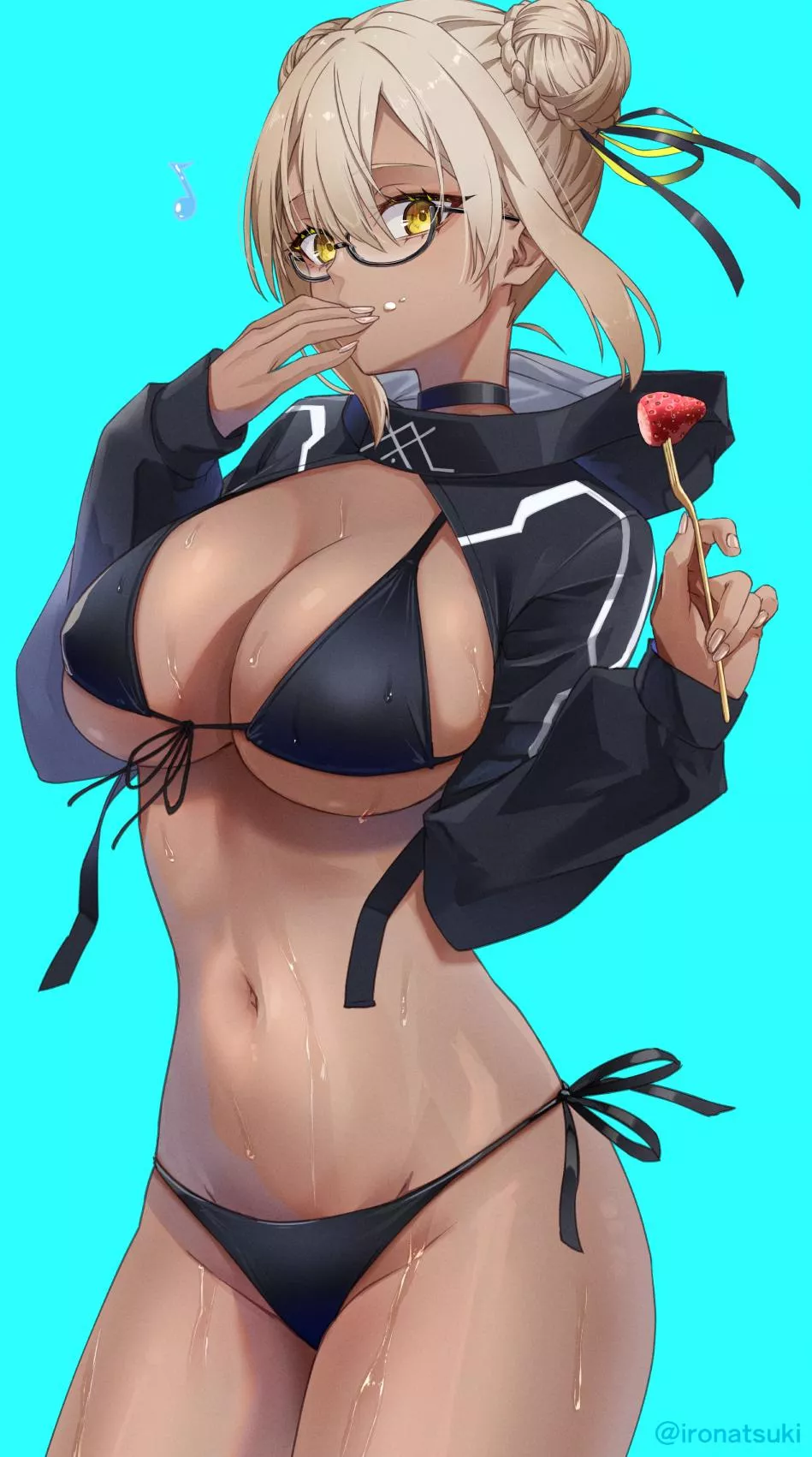 MHXXA enjoying a delicious strawberry (ironatsuki) [Fate/Grand Order]