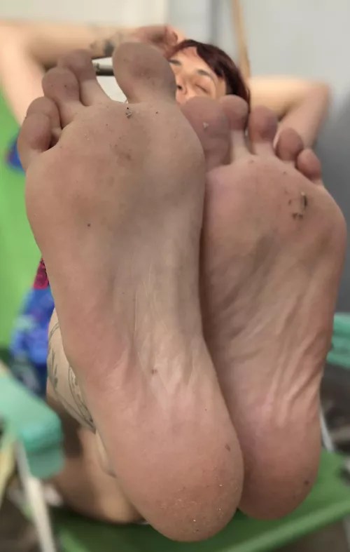 My feets after walking in the yard