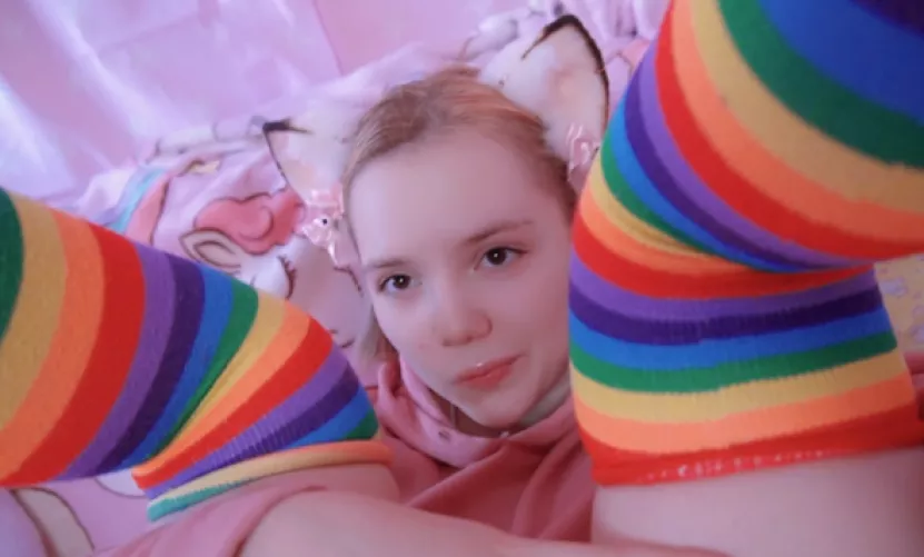 This kitten has already taken her panties off