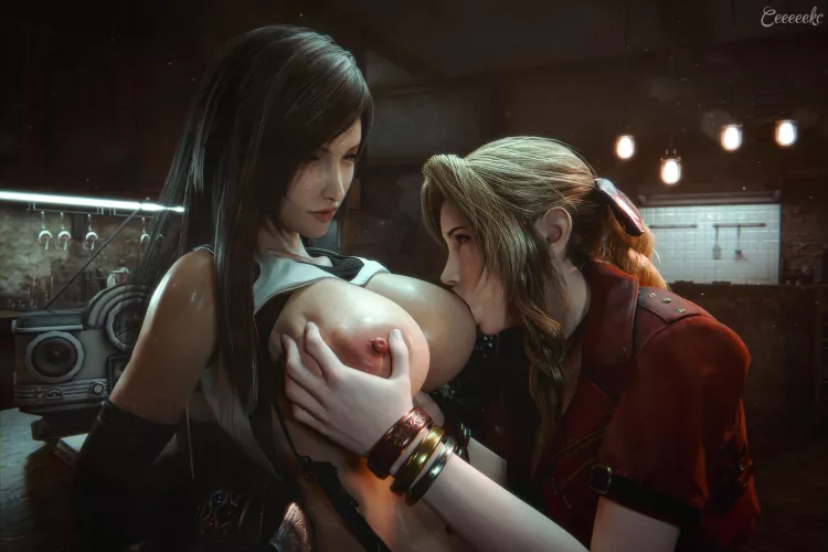 Aerith Sucking Tifa's Tits (CEKC) 