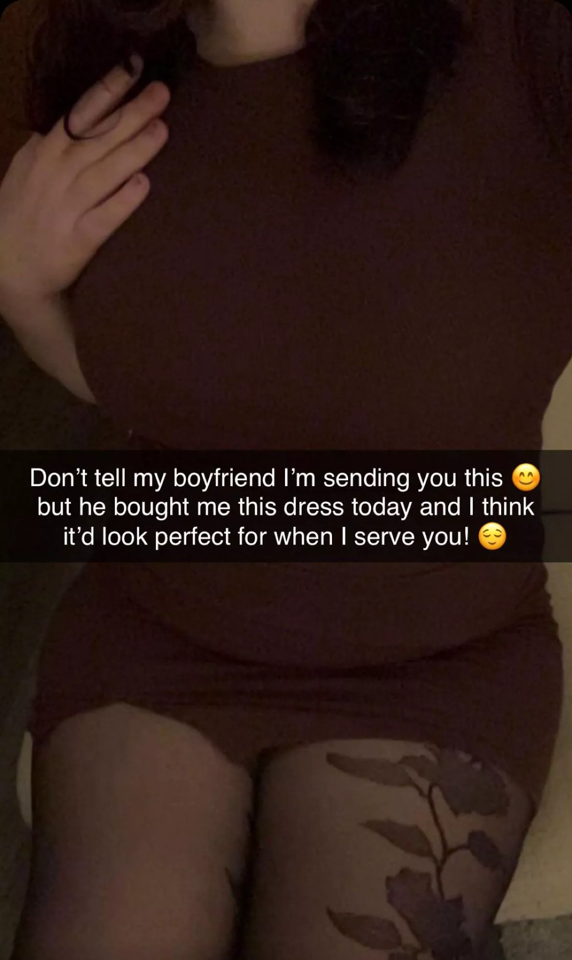 My boyfriend bought me this dress, little does he know it’s for me to show off to other guys 😌