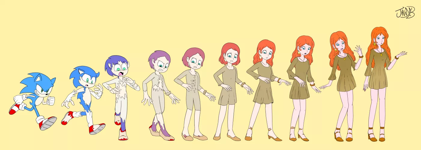 Sonic to random woman mtf art by jowyb