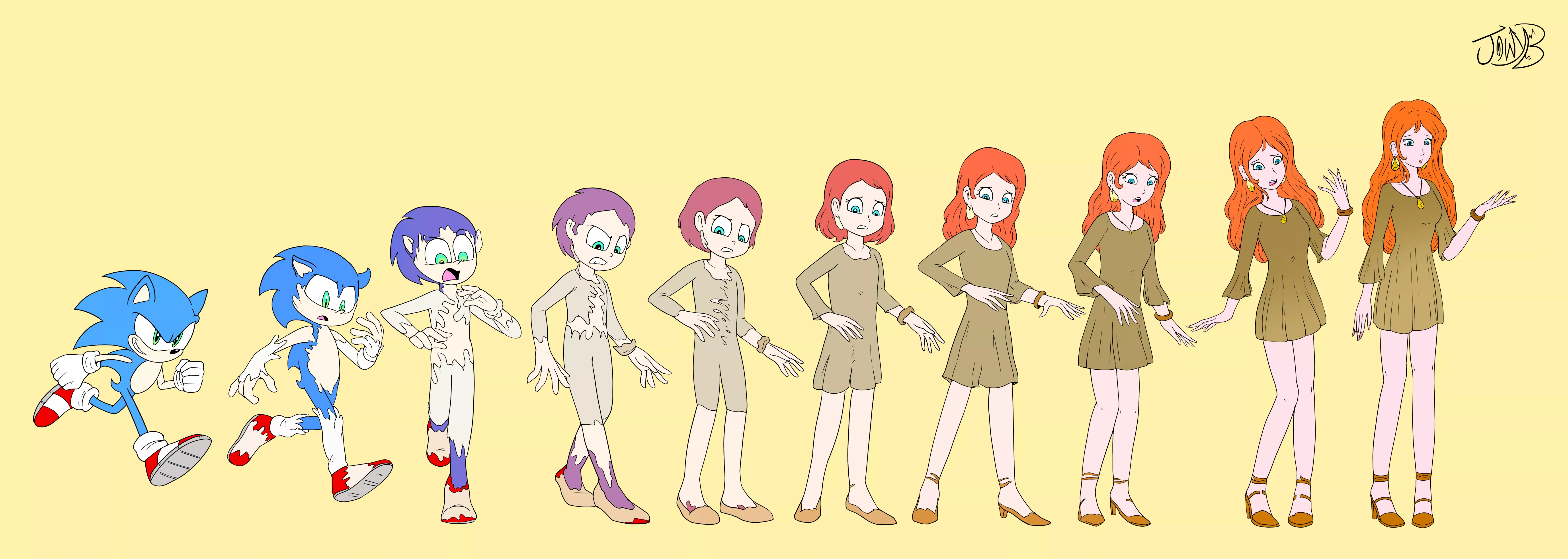 Sonic to random woman mtf art by jowyb