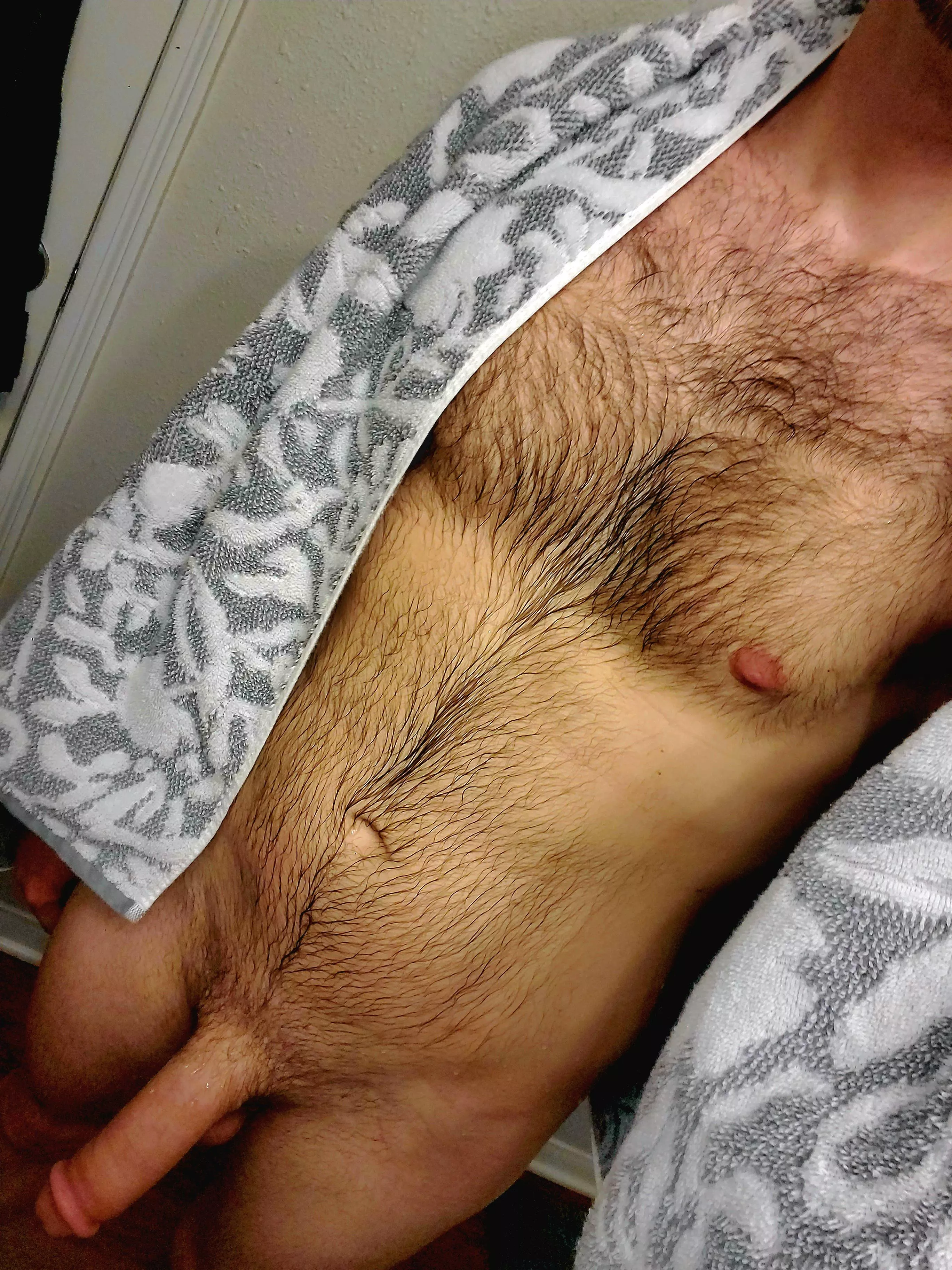 Still dripping wet. Towel or tongue to get the rest?