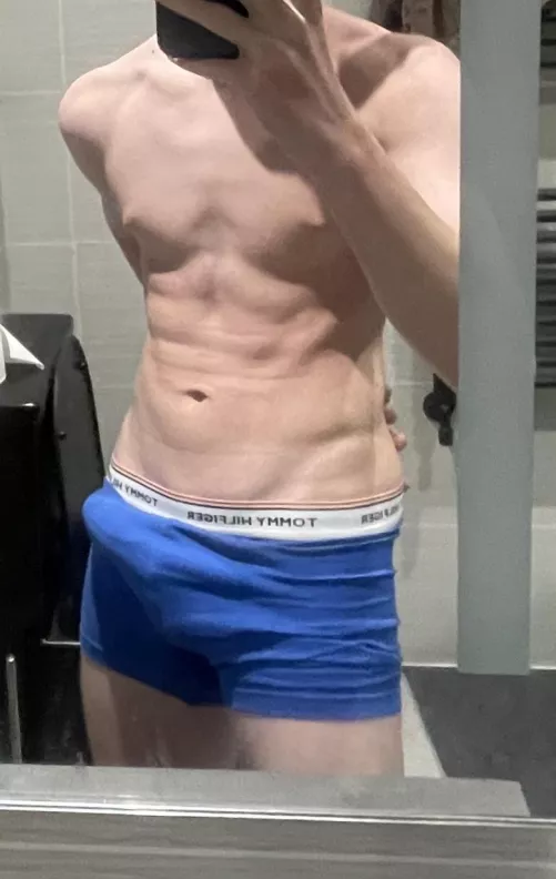 Stretching these new underwear out for the first time.(18)