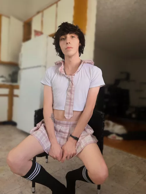 I’m not sure if I’m technically a “femboy” but I felt really happy wearing this skirt… idk.. I feel like my friends would make fun of me if they knew about this.. ughhh. [19]