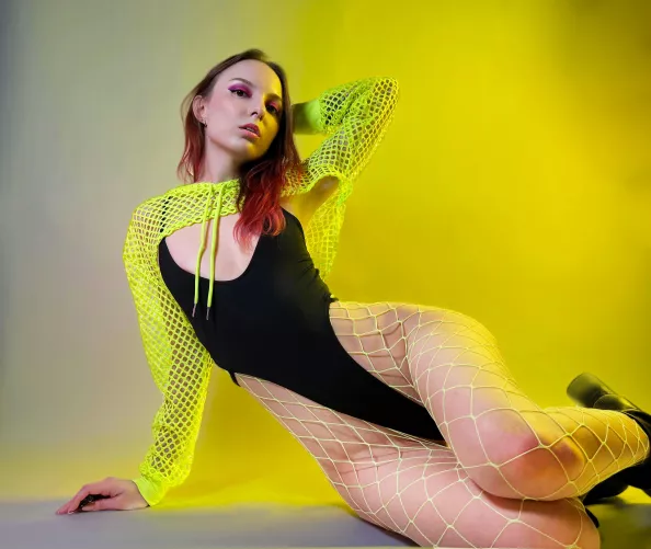 Lina (me) in my sexy bodysuit and fishnets
