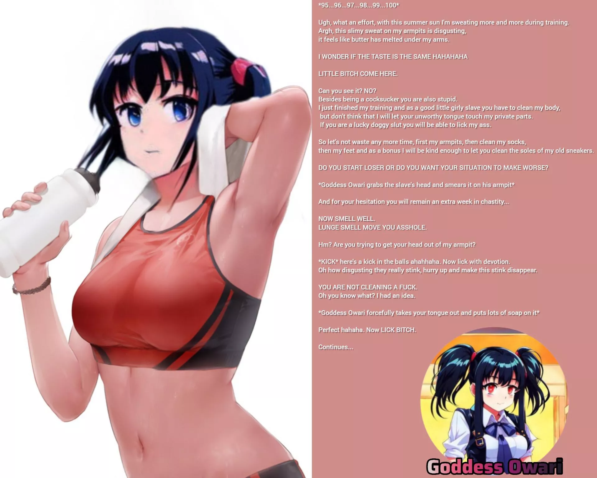 Mistress's sweaty armpits