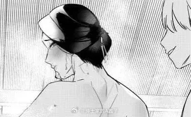 Mono: 1girl, 1boy, black hair, hair bun, hair ornament, weibo, foreign text, looking back, blush, sweat, bathhouse, long hair, side view, close up, water drop, nude, wet, steam
