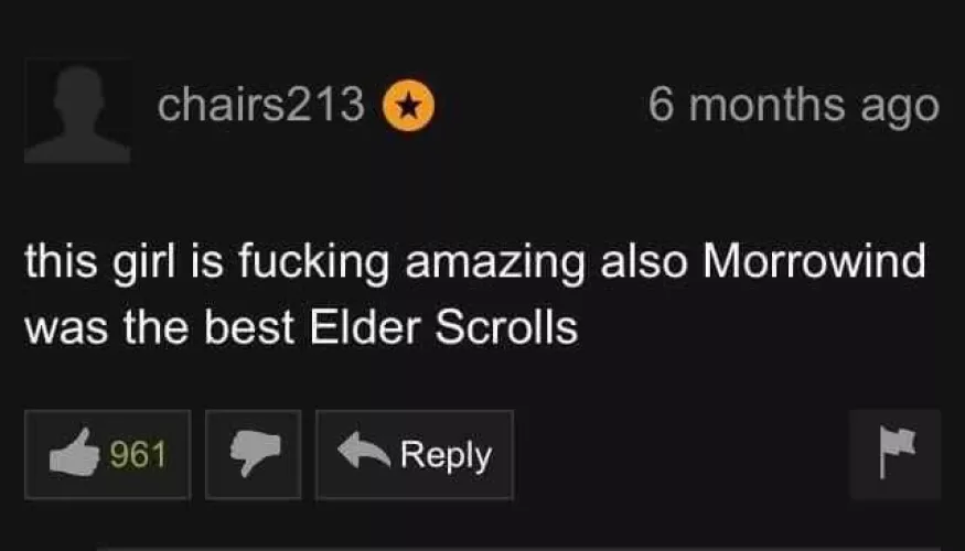 Of course PH dudes like Elder Scrolls the best. They're not classy like the Oblivion dudes on Spankbang 🙄