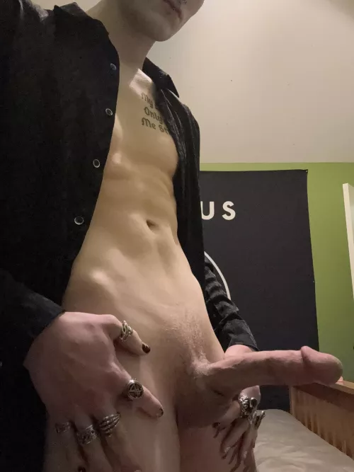 Think you could fit a goth guy’s cock down your throat?