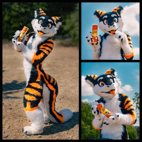 Can I be the Cheetos mascot for a day? :> #FursuitFriday