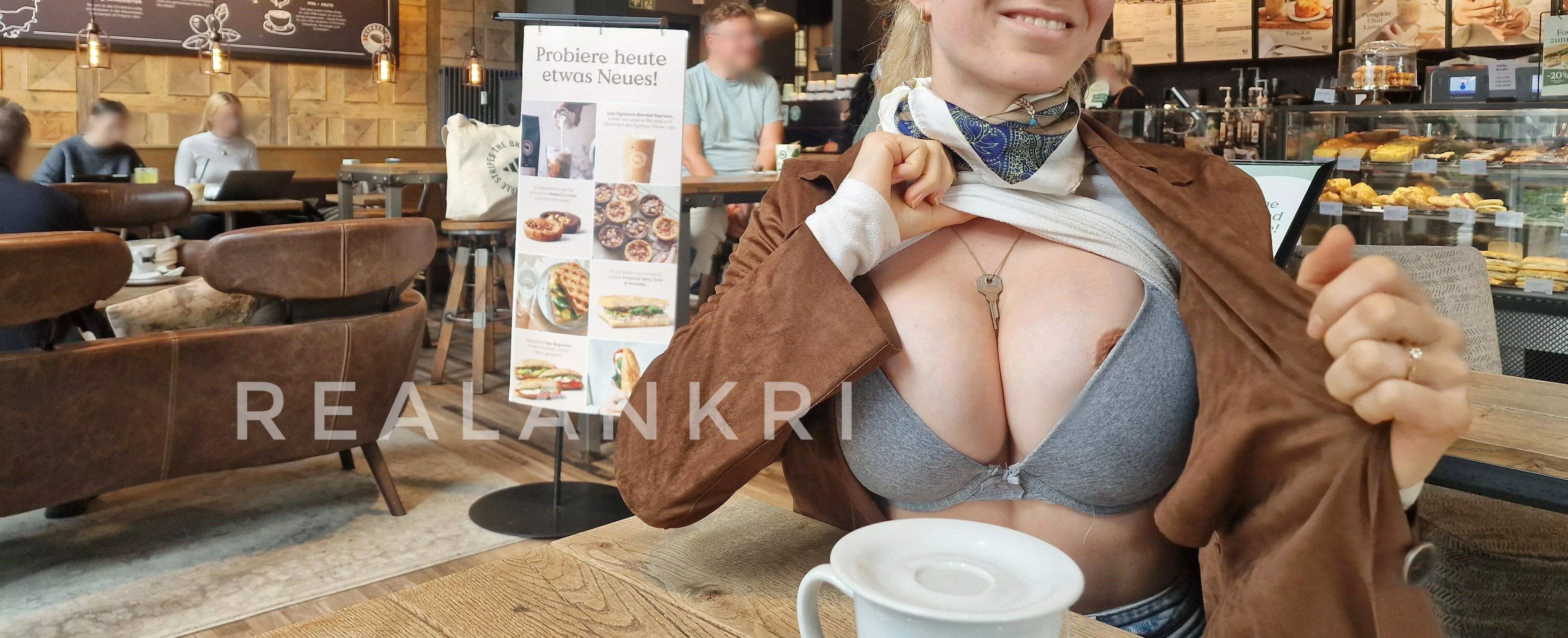 I think serving titts with their coffee is a more promising idea to make their customers happy ☕✨