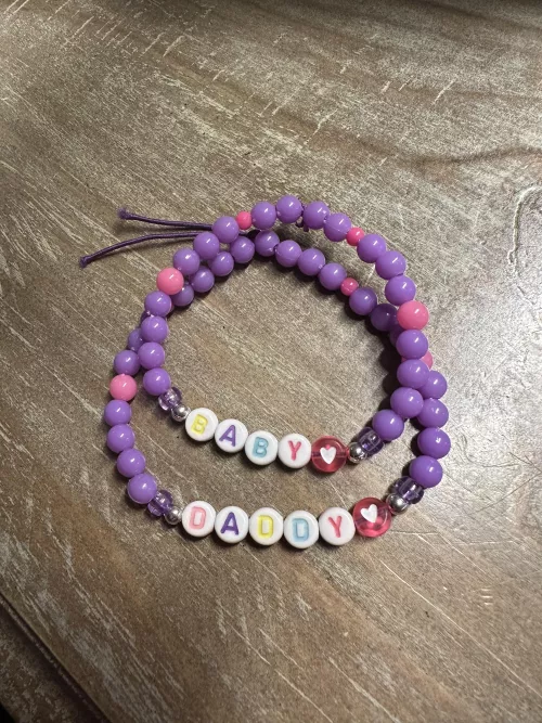 Just showing off the adorable bracelets I made for us! 