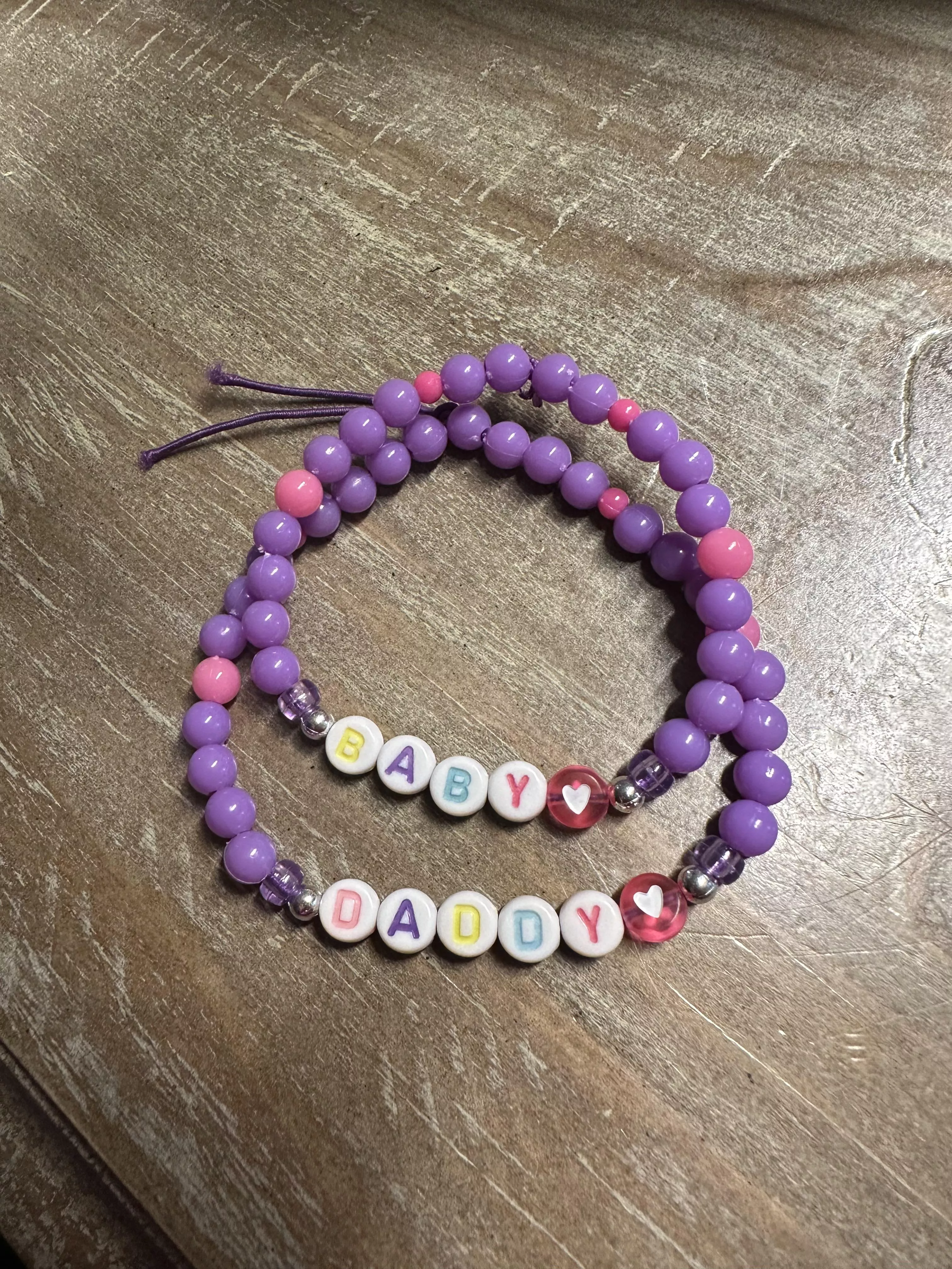 Just showing off the adorable bracelets I made for us! 