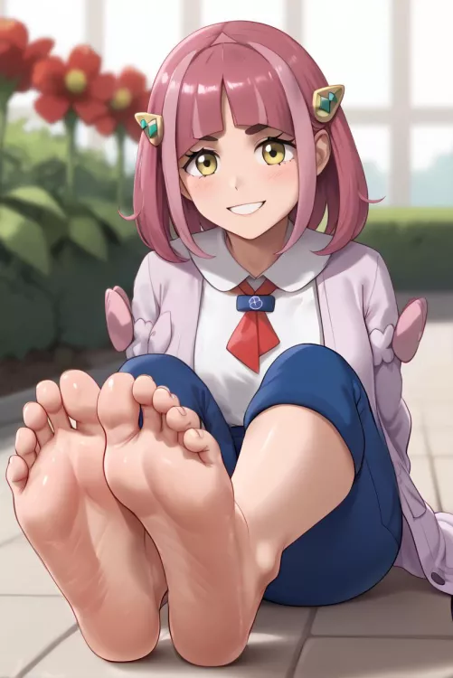 Lacey showing off her soles 