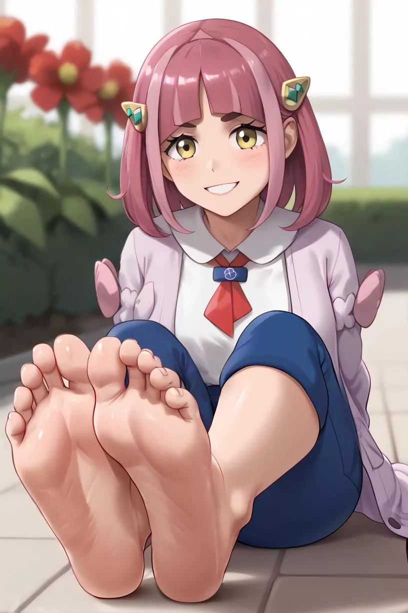 Lacey showing off her soles 