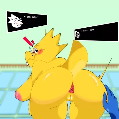 [Alphys] she's ready to be served (nude version) what should happen next? 
