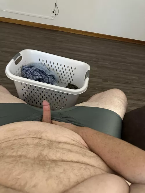 Folding laundry and got horny. Would you help me cum?