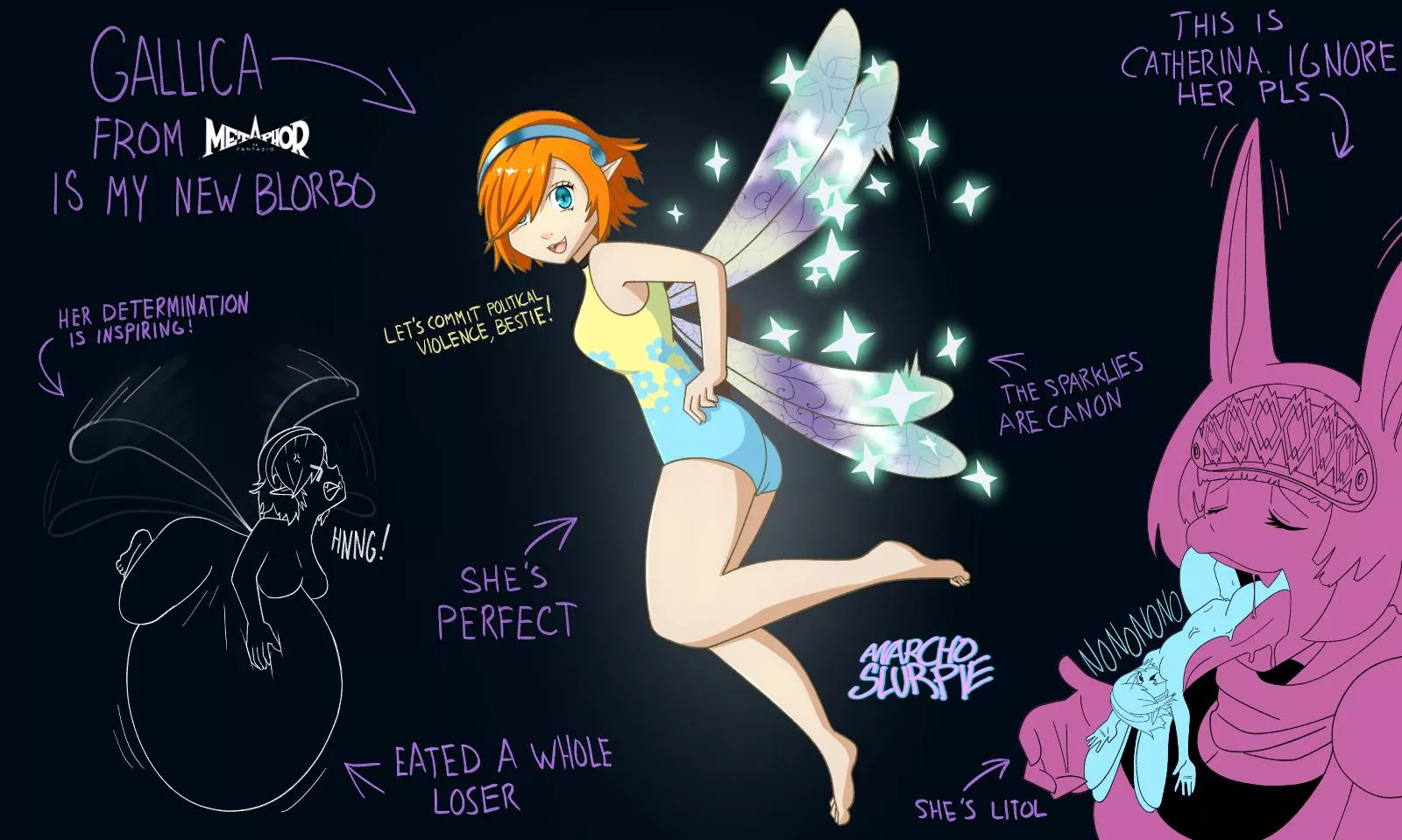 {image} I'm Obsessed with Gallica from Metaphor: ReFantazio (OC by anarcho slurpie) [F/F, F/?, Video Game, Unwilling, Size Difference, Canon Characters]