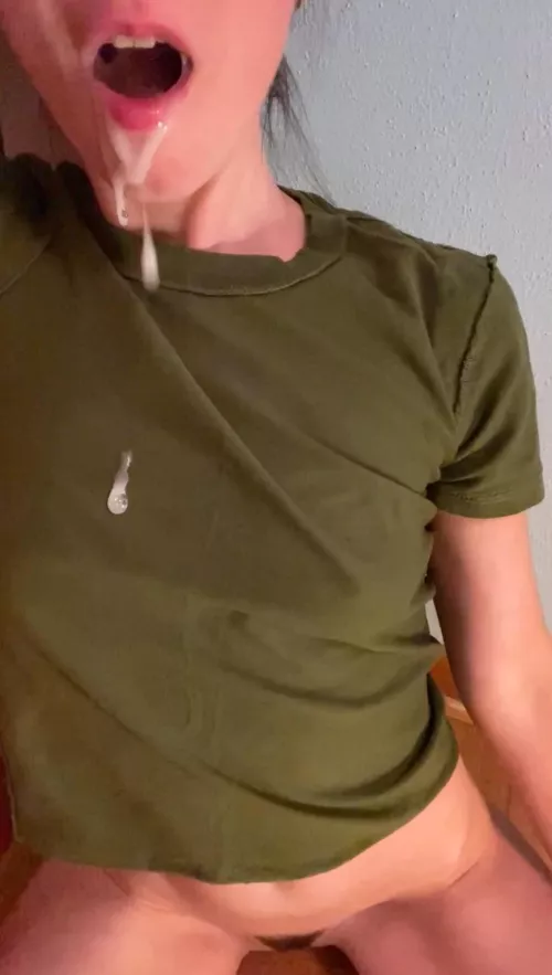 Letting it drip out of my mouth so I can show you