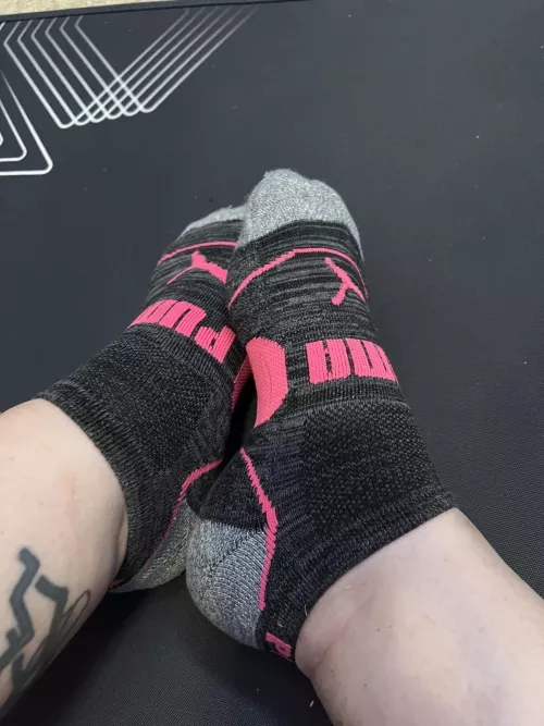 Puma socks soaking up all my sweat!