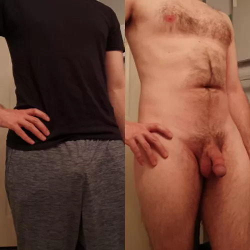 The best part about grey sweat pants season? Taking them off!