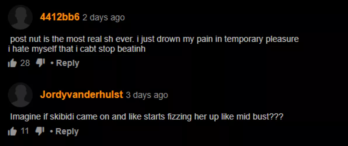 The duality of Pornhub Comments