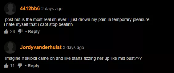 The duality of Pornhub Comments